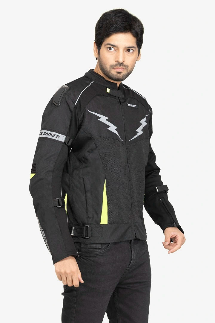 Lone Ranger Bandit Green Jacket with Aerodynamic Hump - Best riding jacket with aerodynamic hump for motorcyclists