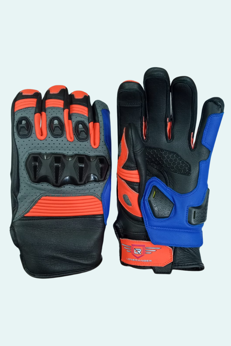 Lone Ranger Viking All Leather Gloves CE with Knox SPS 404 Sliders Lone Ranger