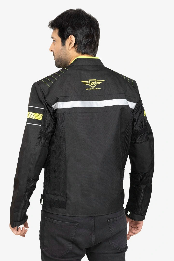 Lone Ranger Rebel Biker Jacket, versatile neon green biker jacket for men, perfect for casual wear