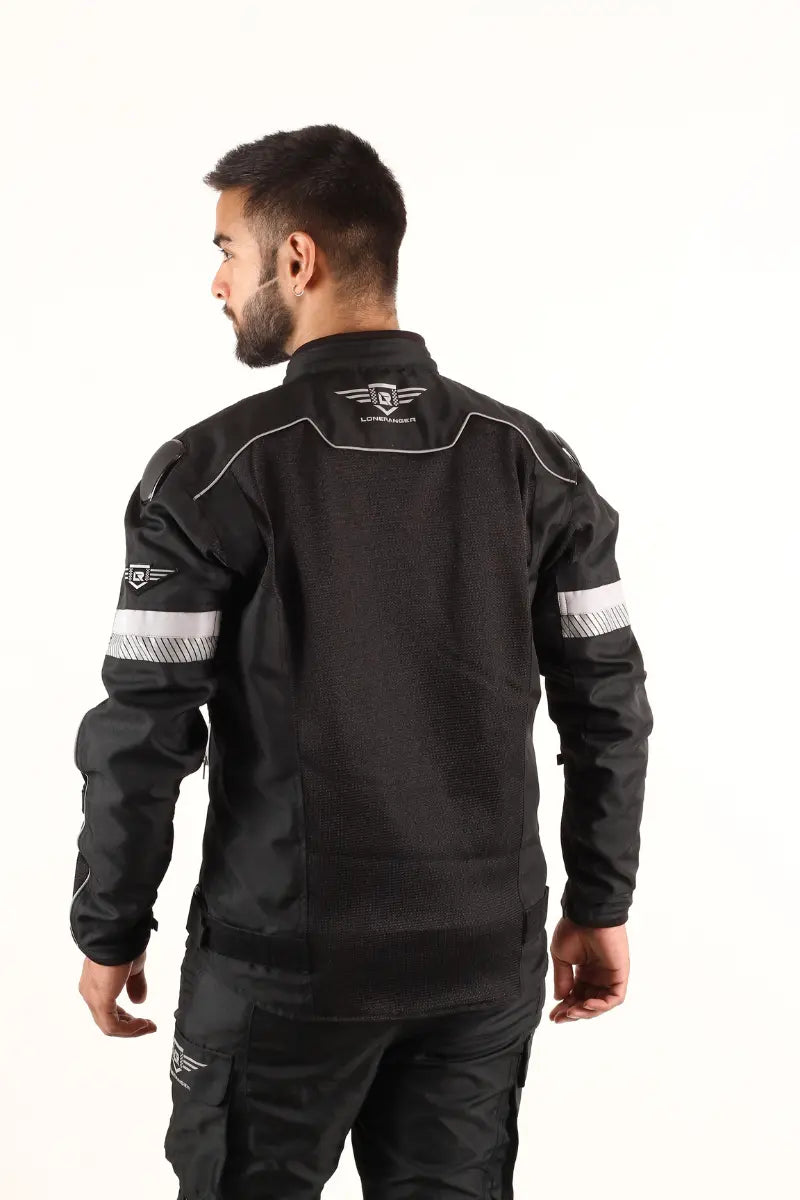 Lone Ranger Addon Pro Jacket Black Grey, men's protective jacket, motorcycle gear, durable design, all-weather protection