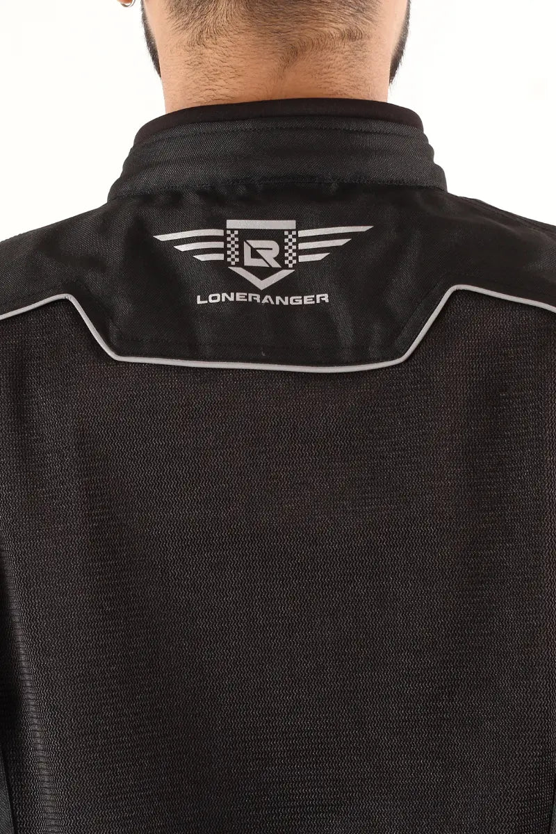 Lone Ranger Addon Pro Jacket Black Grey, men's riding jacket, breathable material, reinforced protection, adventure-ready