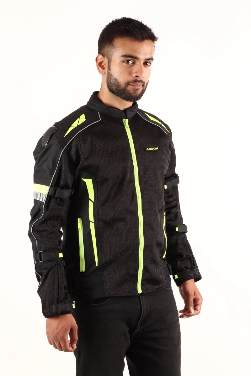 Rugged and versatile Lone Ranger Addon Pro Jacket in Black/Neon Green, perfect for outdoor activities and off-road excursions.