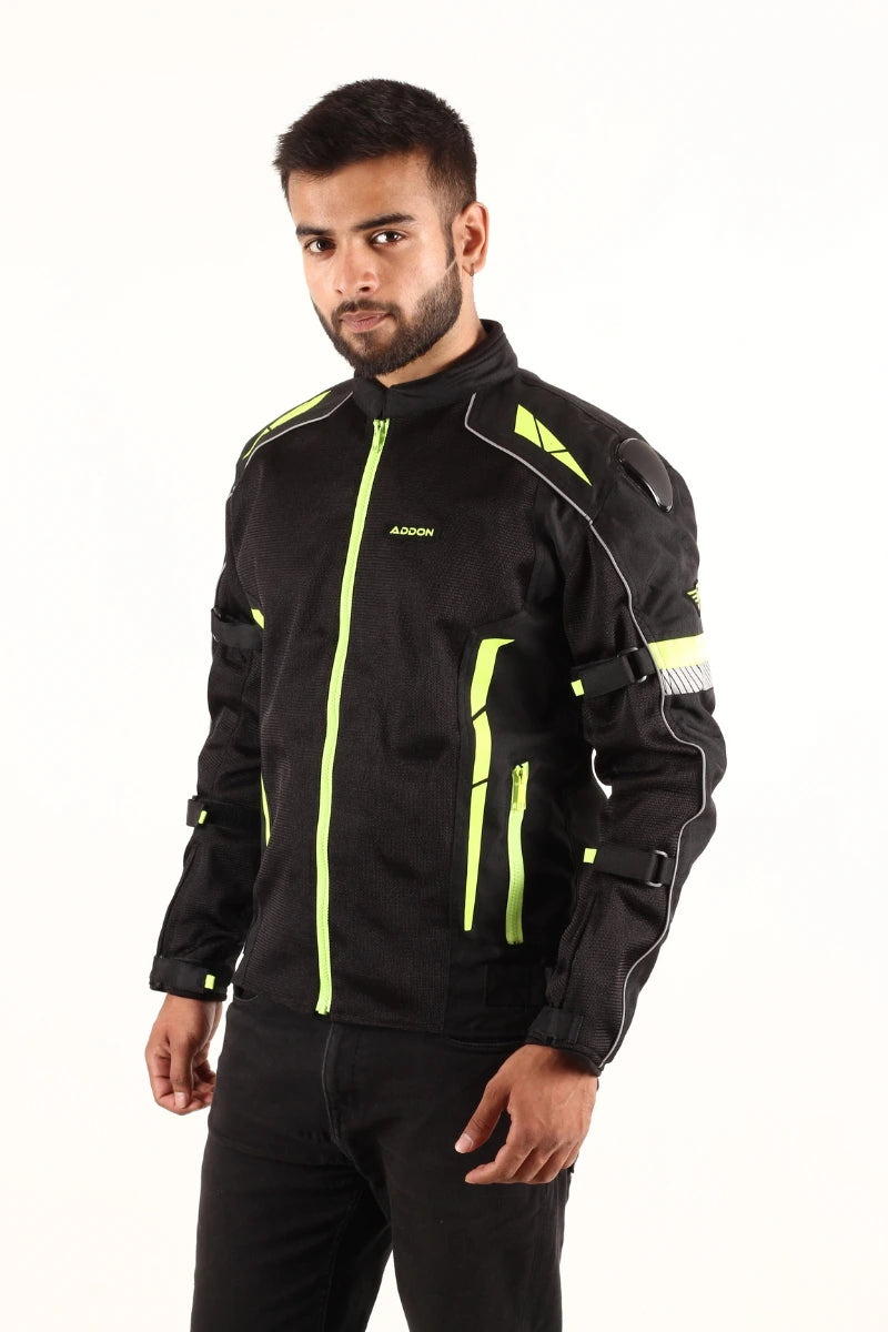 High-performance Lone Ranger Addon Pro Jacket for men, Black/Neon Green, providing lightweight comfort and a stylish design.