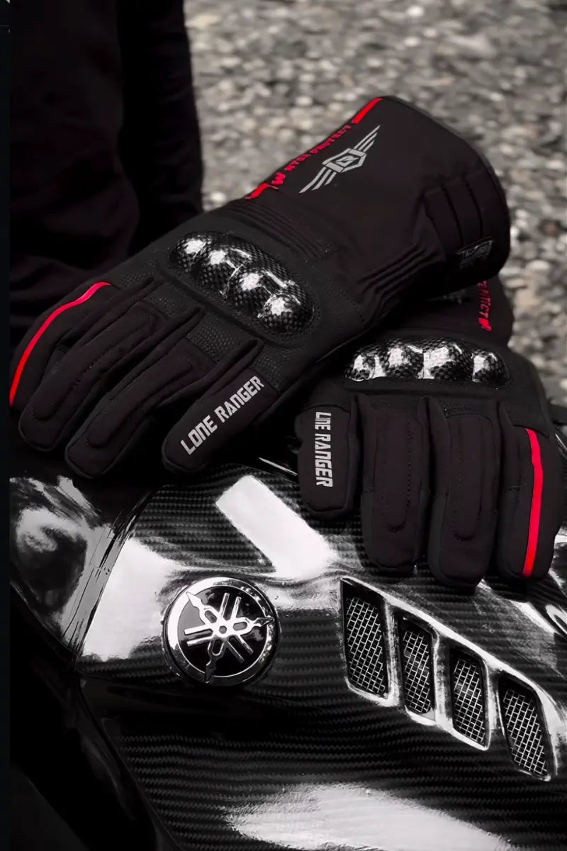Lone Ranger Dryd V2 Waterproof Riding Gloves Black Durable Motorcycle Gloves. LONE RANGER