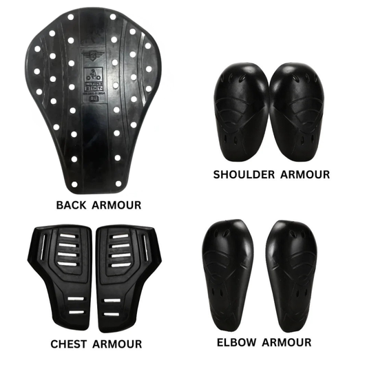 Riding Jacket Protector Set (S-Spine,Chest,Shoulder & Elbow Armour)