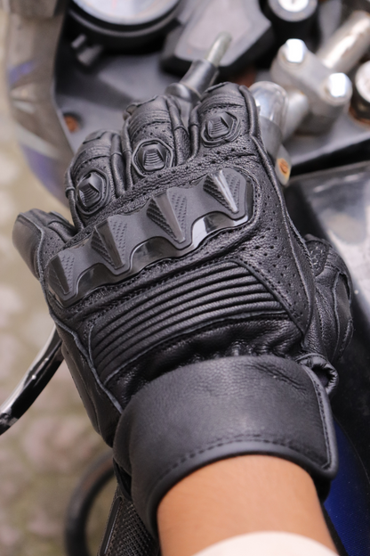 Lone Ranger Viking All Leather Gloves CE with Knox SPS 404 Sliders Lone Ranger