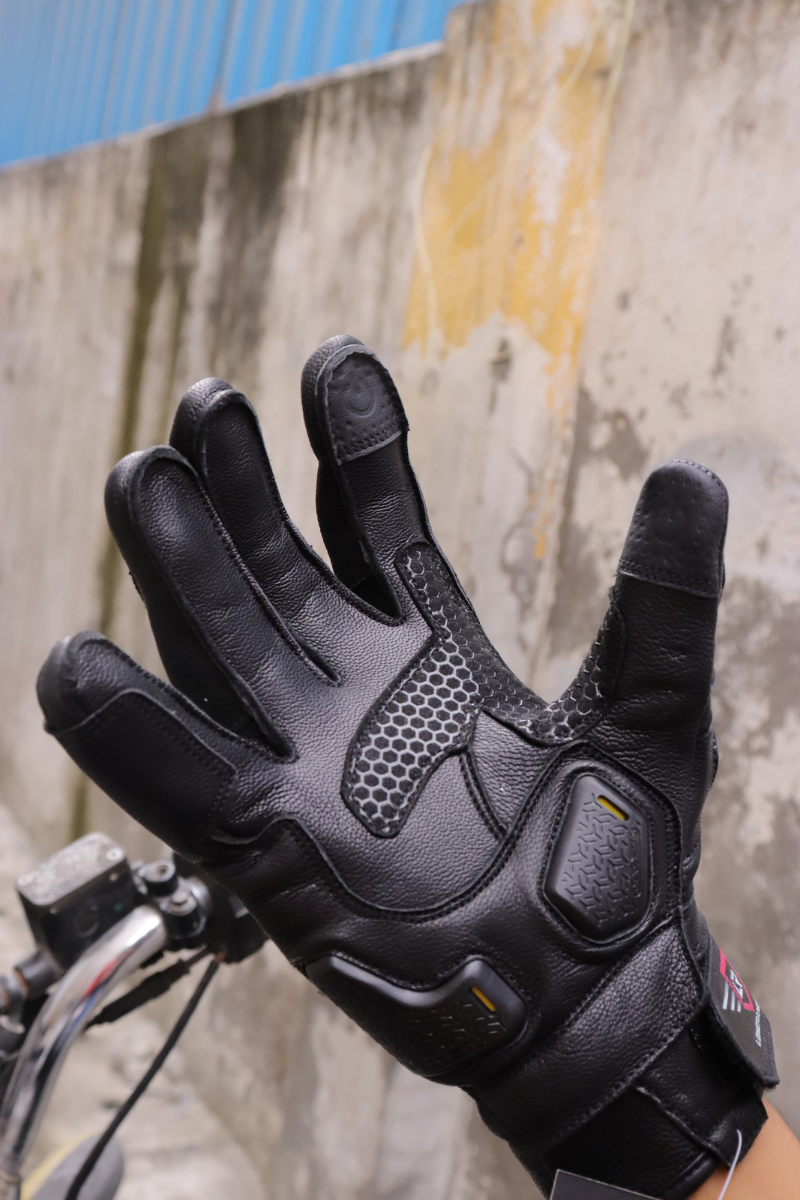 Lone Ranger Viking All Leather Gloves CE with Knox SPS 404 Sliders Premium Motorcycle Gloves. LONE RANGER