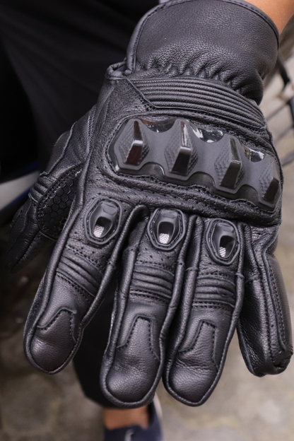 Lone Ranger Viking All Leather Gloves CE with Knox SPS 404 Sliders Lone Ranger