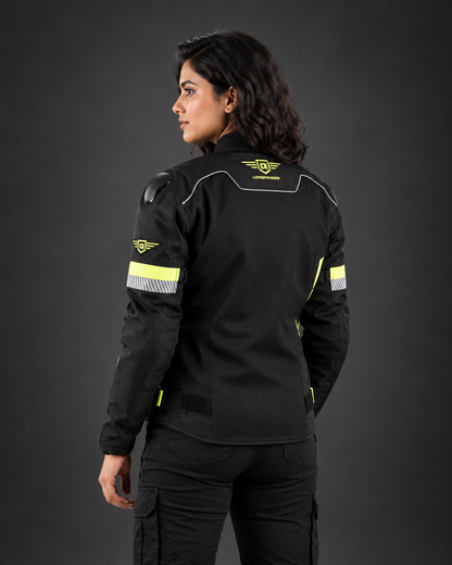 Women Addon Pro Jacket (Black/Neon green) Loneranger India