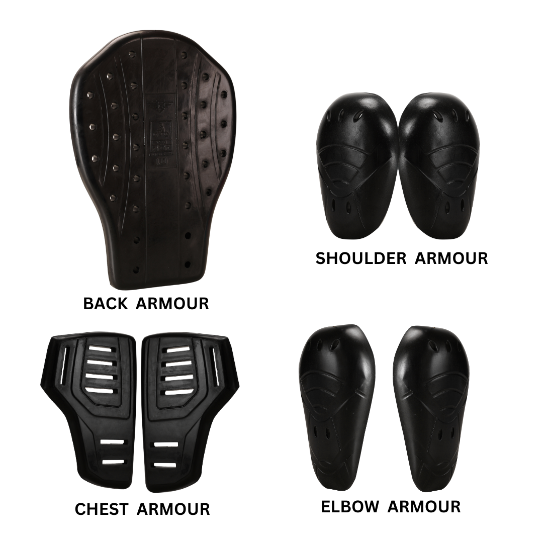 Riding Jacket Protector Set (M-Spine,Chest,Shoulder & Elbow Armour)