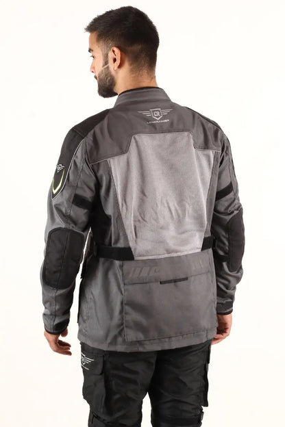 Adventure Touring Jacket - Grey by Lone Ranger, waterproof riding jacket for men, ideal motorcycle gear.