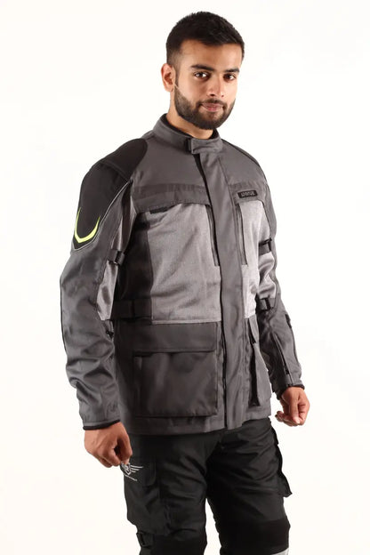 Lone Ranger Adventure Touring Jacket - Grey bike jacket, leather motorcycle jacket with stylish design and comfort.