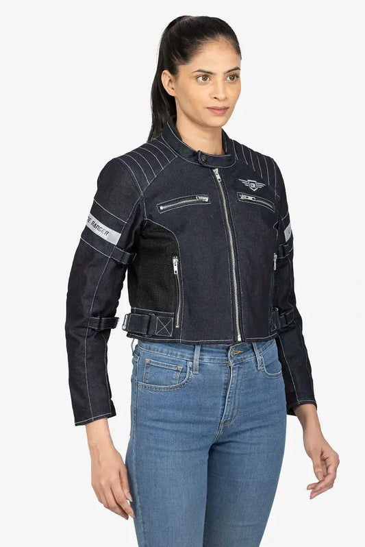 Lone Ranger + Lone Ranger Artemis Denim Women Jacket - Women's Denim Jacket, Stylish Women's Riding Jacket, Lightweight Denim Jacket