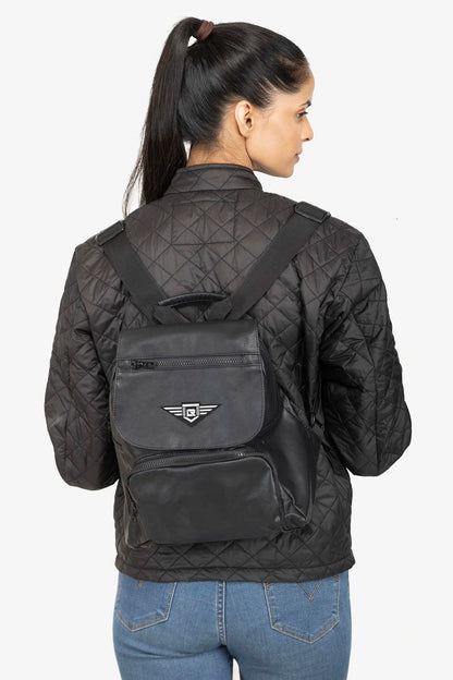 Lone Ranger Noir Leather Women Backpack LONE RANGER