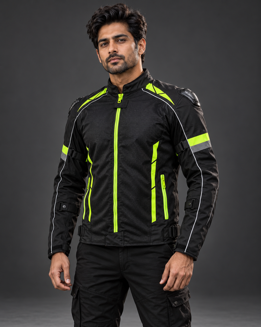 Addon Pro Jacket (Black/Neon green) Loneranger India